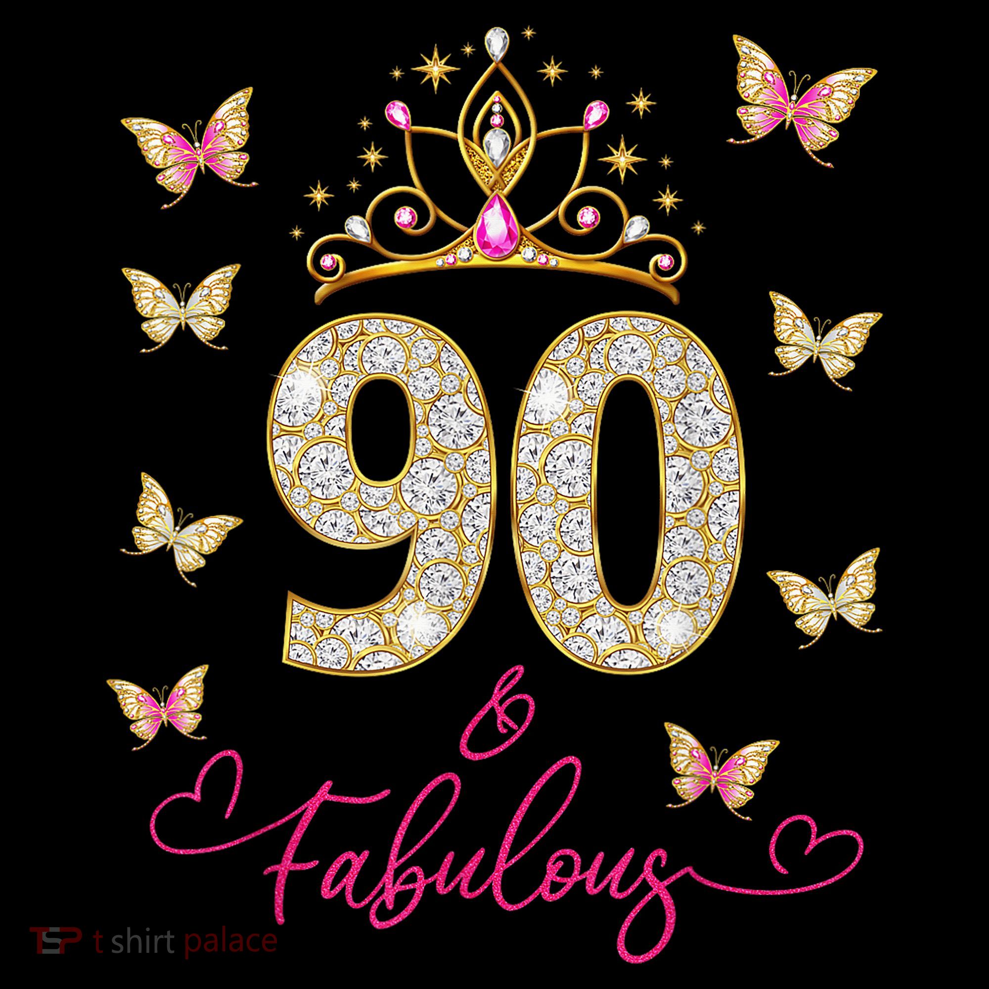 90 And Fabulous 90 Years Old 90th Birthday Women's Hoodie