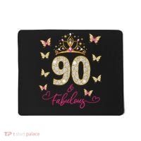 90 And Fabulous 90 Years Old 90th Birthday Mousepad thumb 0