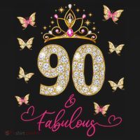 90 And Fabulous 90 Years Old 90th Birthday Mousepad thumb 1