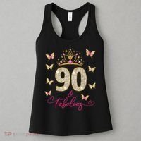 90 And Fabulous 90 Years Old 90th Birthday Women's Tank Top thumb 3