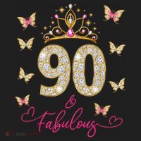 90 And Fabulous 90 Years Old 90th Birthday Hat thumb 2