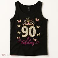 90 And Fabulous 90 Years Old 90th Birthday Tank Top thumb 2