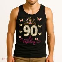 90 And Fabulous 90 Years Old 90th Birthday Tank Top thumb 3