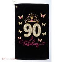 90 And Fabulous 90 Years Old 90th Birthday Golf Towel thumb 0