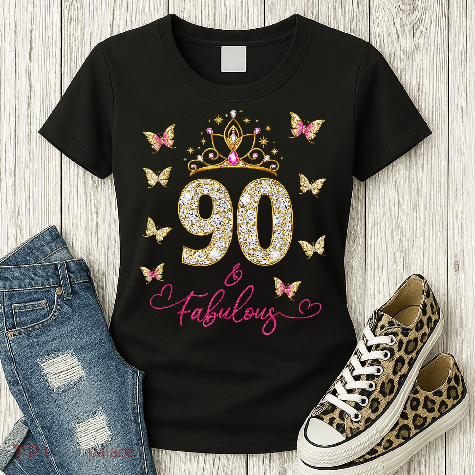 90 And Fabulous 90 Years Old 90th Birthday Women's T-Shirt