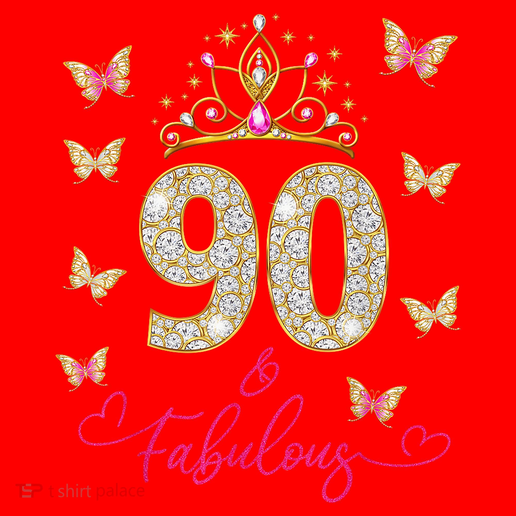 90 And Fabulous 90 Years Old 90th Birthday Santa Hat