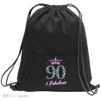 90 And Fabulous 1929 90Th Birthday Sweatshirt Cinch Pack Bag thumb 0