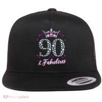 90 And Fabulous 1929 90Th Birthday Flat Bill Trucker Hat thumb 0