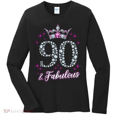 90 And Fabulous 1929 90Th Birthday Women's Long Sleeve Shirt