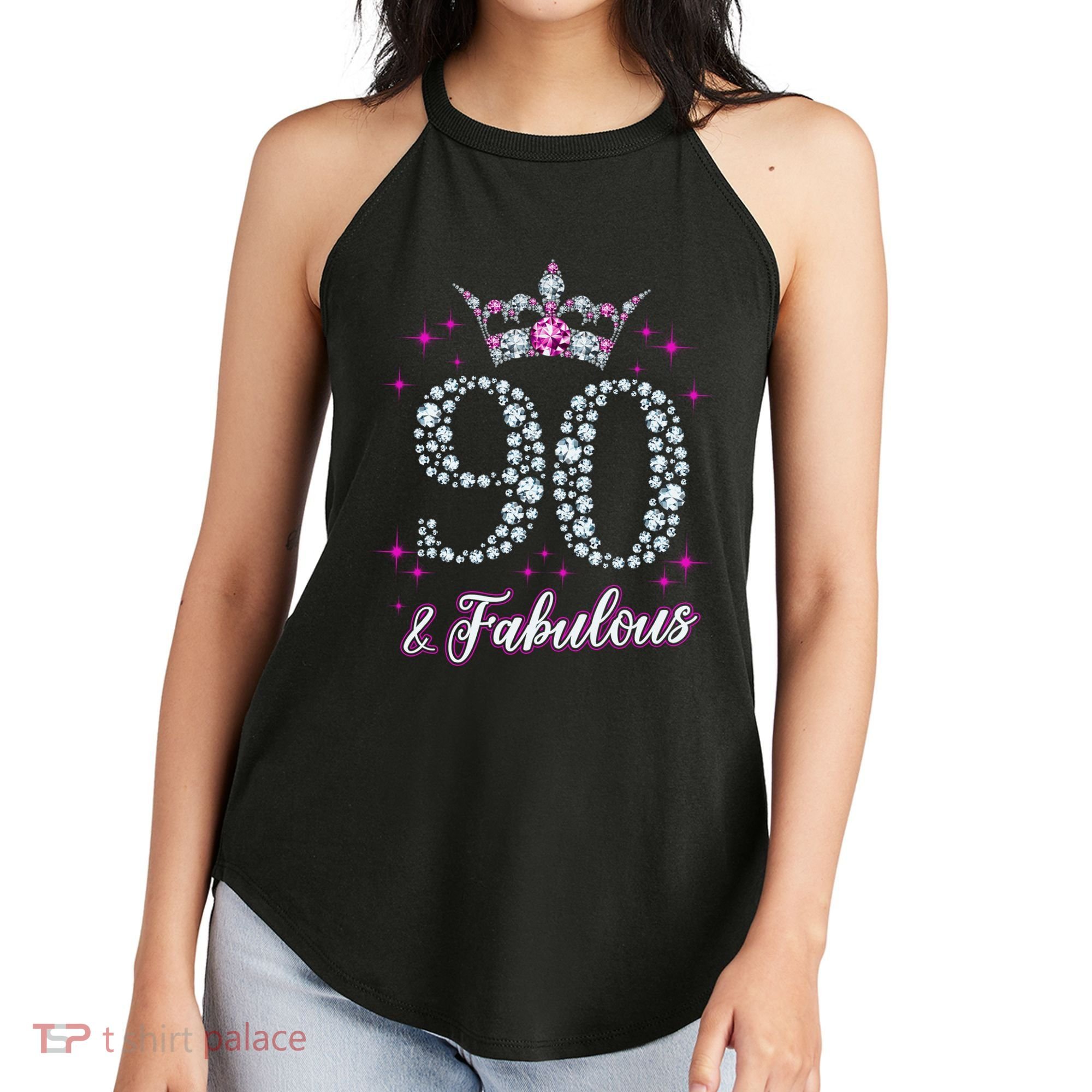 90 And Fabulous 1929 90Th Birthday Women's Perfect Tri Rocker Tank