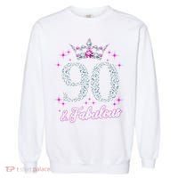 90 And Fabulous 1929 90Th Birthday Garment-Dyed Sweatshirt thumb 0