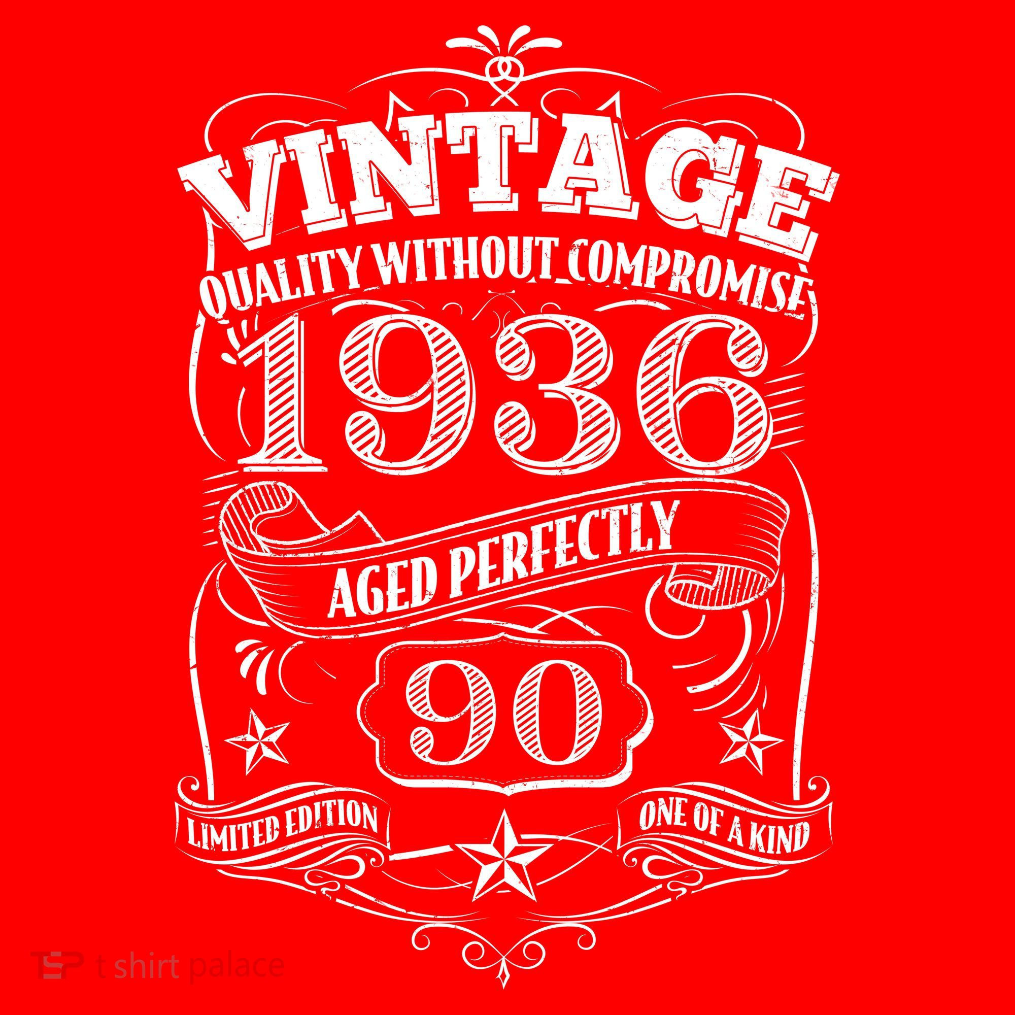 90th Birthday 1936 Vintage Quality Without Compromise  T-Shirt