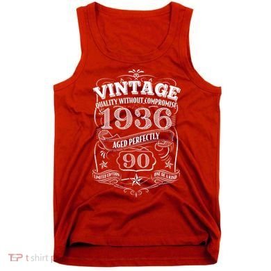 90th Birthday 1936 Vintage Quality Without Compromise  Tank Top
