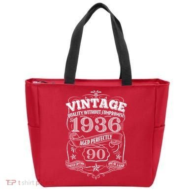 90th Birthday 1936 Vintage Quality Without Compromise  Tote Bag