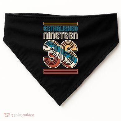90th Birthday 1936 Established Nineteen 36 USA-Made Doggie Bandana
