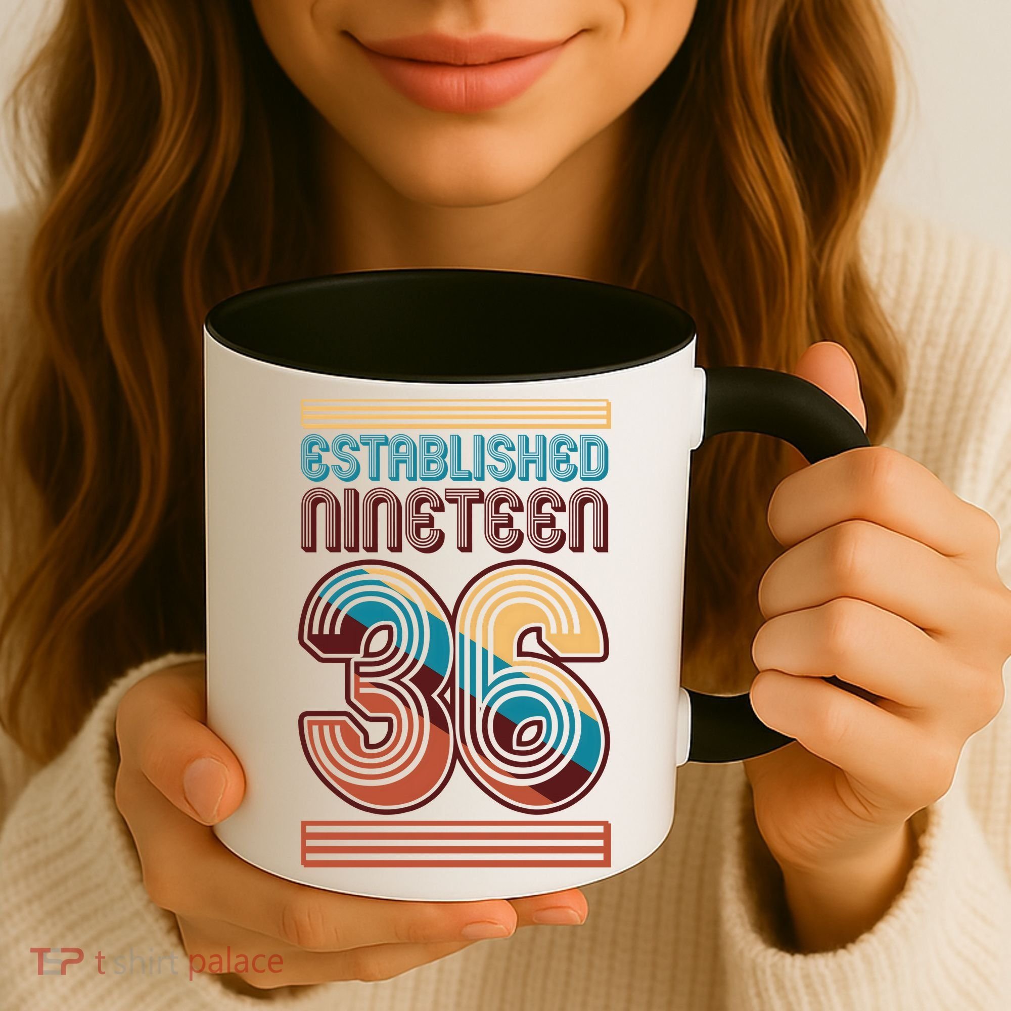 90th Birthday 1936 Established Nineteen 36 Coffee Mug