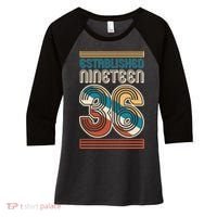 90th Birthday 1936 Established Nineteen 36 Women's Tri-Blend 3/4-Sleeve Raglan Shirt thumb 0