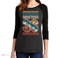 90th Birthday 1936 Established Nineteen 36 Women's Tri-Blend 3/4-Sleeve Raglan Shirt thumb 2