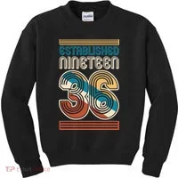 90th Birthday 1936 Established Nineteen 36 Kids Sweatshirt thumb 0