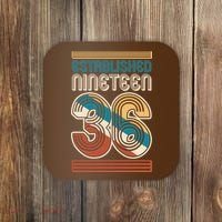 90th Birthday 1936 Established Nineteen 36 Coaster thumb 0
