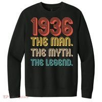 90th Birthday 1936 The Man Myth The Legend V.I.T. Fleece Crew Sweatshirt thumb 0