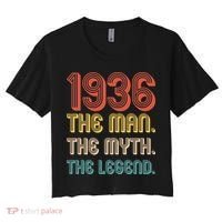 90th Birthday 1936 The Man Myth The Legend Women's Crop Top Tee thumb 0