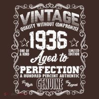 90th Birthday 1936 Vintage Quality Without Compromise Aged To Perfection Genuine T-Shirt thumb 7