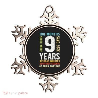 9th Birthday 9 Years Old Vintage Retro 108 Months Cute Ornament