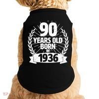90th Birthday 90 Years Old Born In 1936 Wreath Banner  Doggie Tank thumb 0