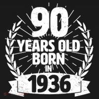 90th Birthday 90 Years Old Born In 1936 Wreath Banner  Women's Hoodie thumb 2