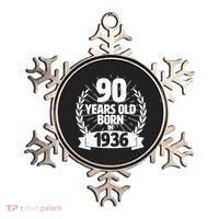 90th Birthday 90 Years Old Born In 1936 Wreath Banner  Ornament thumb 0