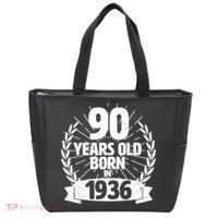 90th Birthday 90 Years Old Born In 1936 Wreath Banner  Tote Bag thumb 0