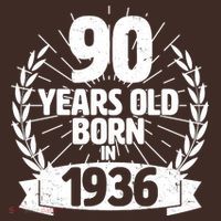 90th Birthday 90 Years Old Born In 1936 Wreath Banner  T-Shirt thumb 7