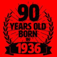 90th Birthday 90 Years Old Born In 1936 Wreath Banner  Santa Hat thumb 1