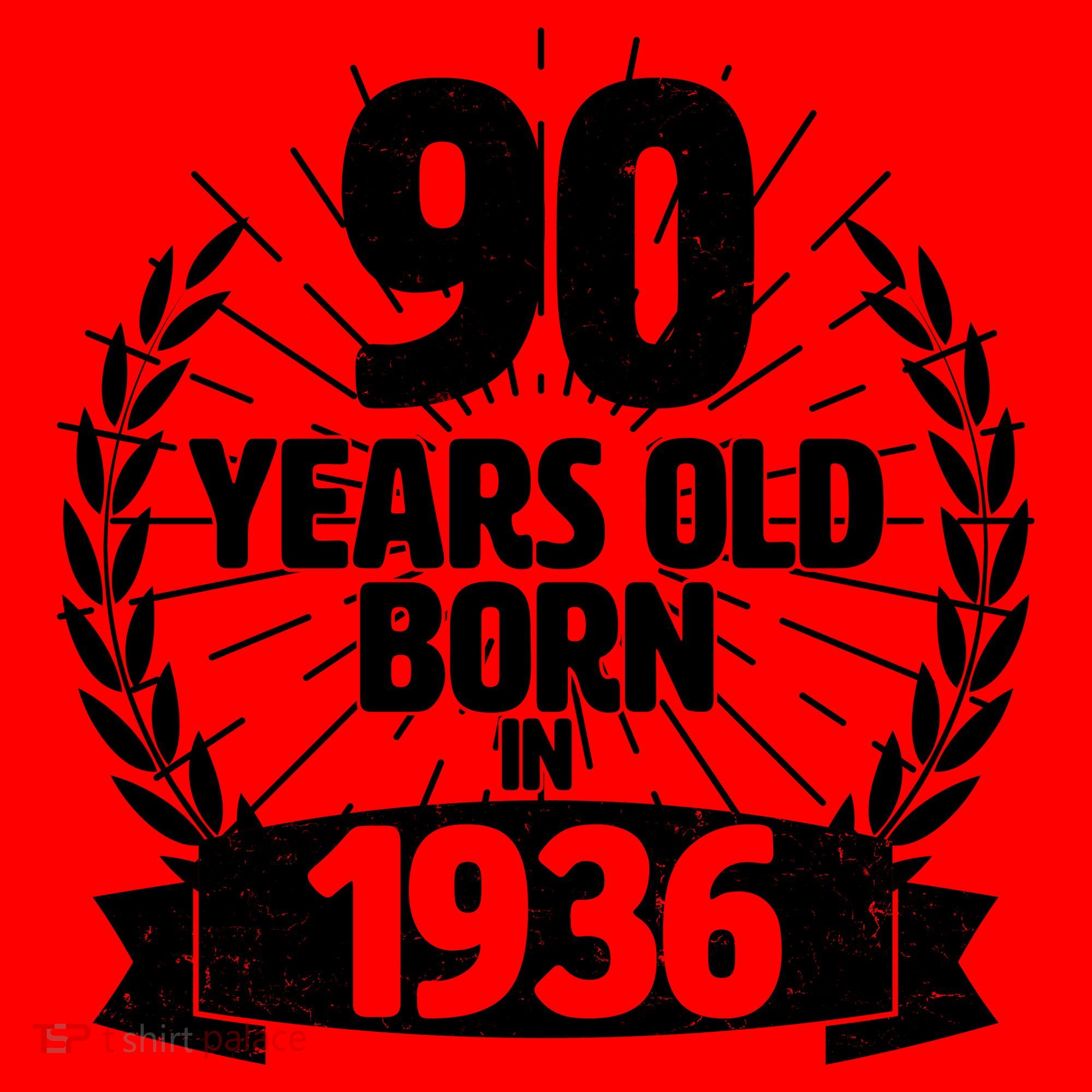 90th Birthday 90 Years Old Born In 1936 Wreath Banner  Santa Hat