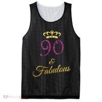 90th Birthday 90 Year Old Grandma Mesh Reversible Basketball Jersey Tank thumb 0