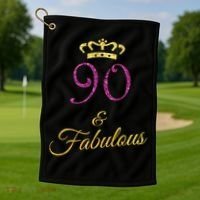 90th Birthday 90 Year Old Grandma Golf Towel thumb 1