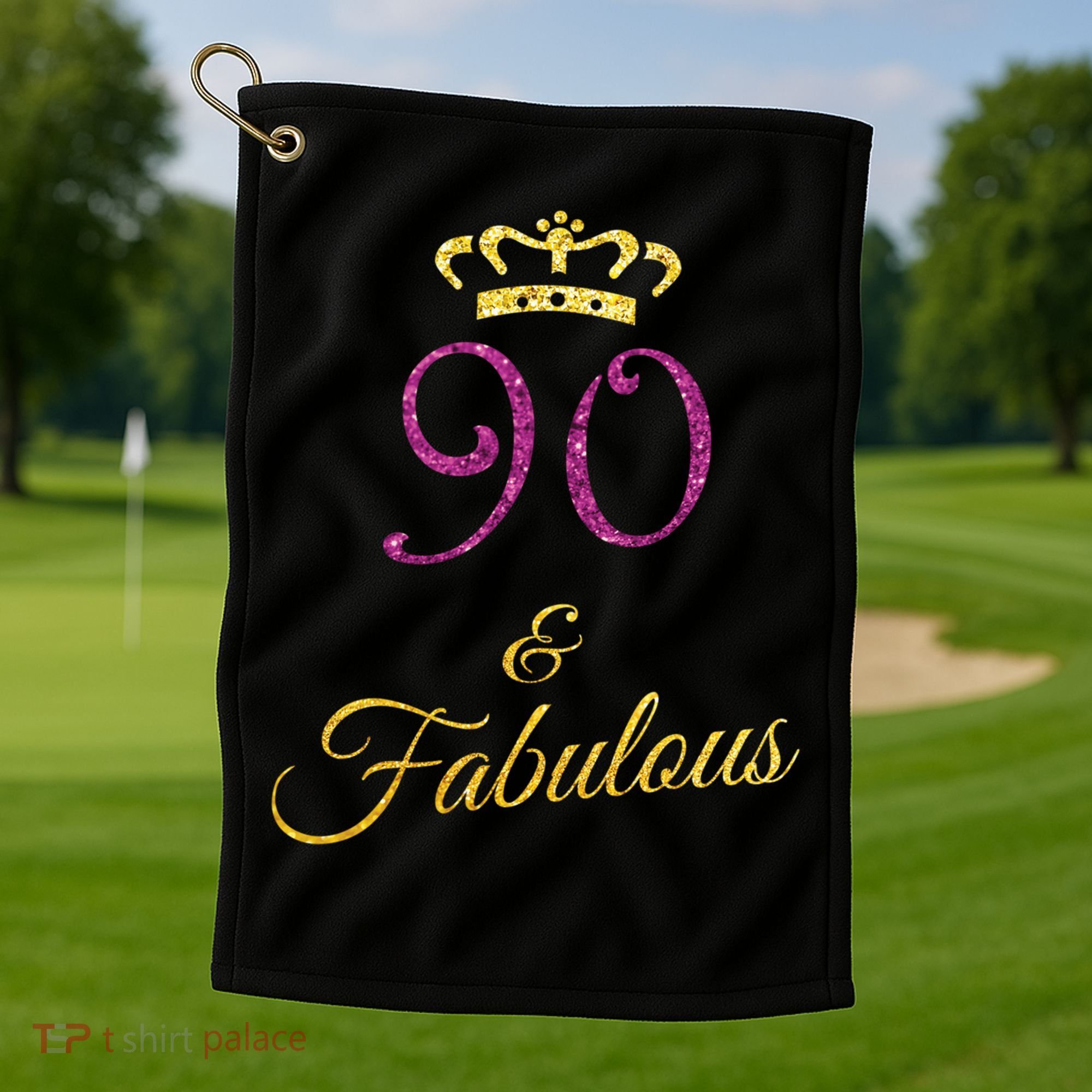 90th Birthday 90 Year Old Grandma Golf Towel