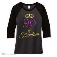 90th Birthday 90 Year Old Grandma Women's Tri-Blend 3/4-Sleeve Raglan Shirt thumb 0