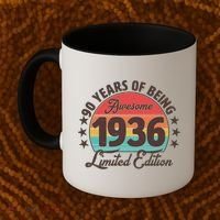 90th Birthday 90 Years Of Being Awesome 1936 Limited Edition Coffee Mug thumb 2
