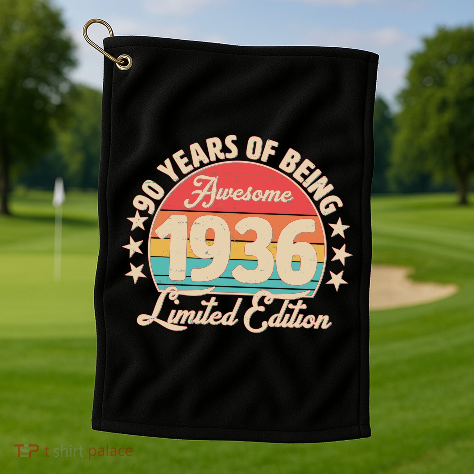 90th Birthday 90 Years Of Being Awesome 1936 Limited Edition Golf Towel