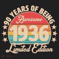 90th Birthday 90 Years Of Being Awesome 1936 Limited Edition Golf Towel thumb 3