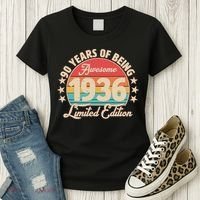 90th Birthday 90 Years Of Being Awesome 1936 Limited Edition Women's T-Shirt thumb 3