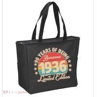 90th Birthday 90 Years Of Being Awesome 1936 Limited Edition Tote Bag thumb 2