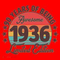 90th Birthday 90 Years Of Being Awesome 1936 Limited Edition Santa Hat thumb 1