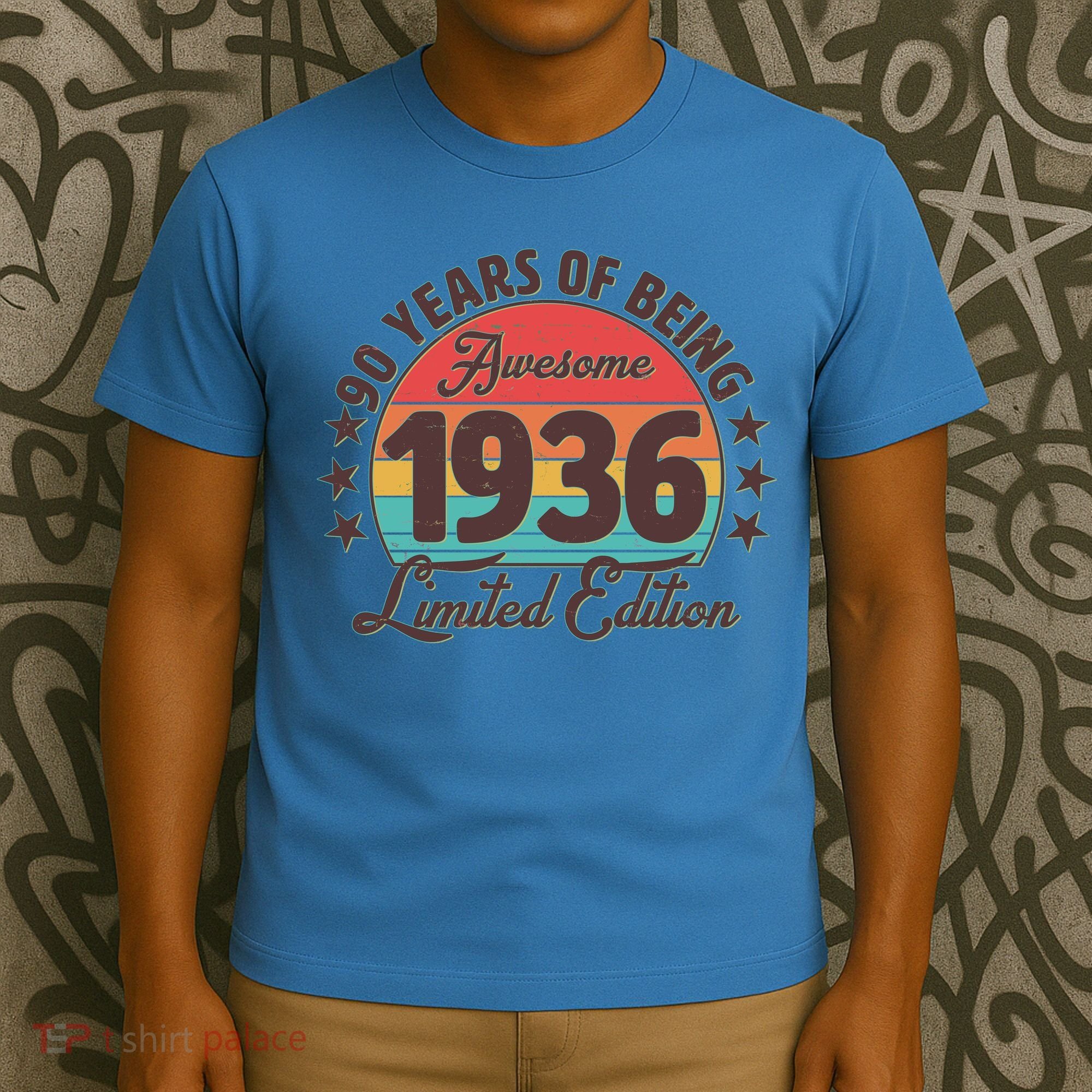 90th Birthday 90 Years Of Being Awesome 1936 Limited Edition T-Shirt
