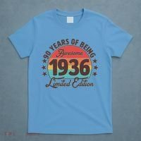 90th Birthday 90 Years Of Being Awesome 1936 Limited Edition T-Shirt thumb 4