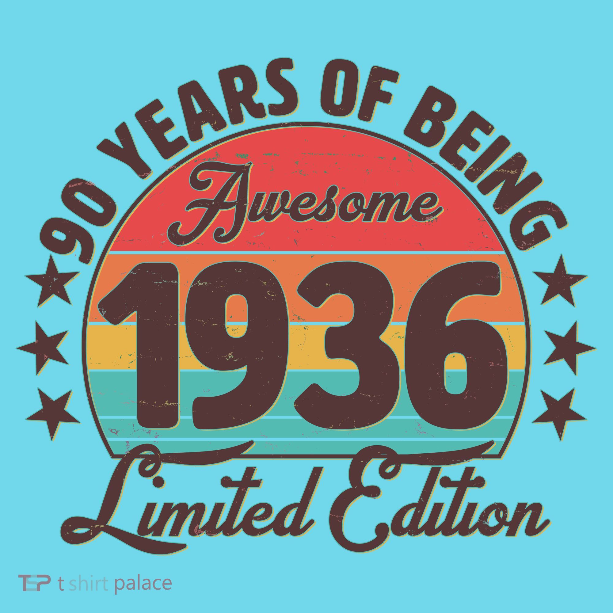90th Birthday 90 Years Of Being Awesome 1936 Limited Edition T-Shirt