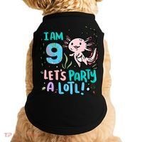 9th Birthday Axolotl - I Am 9 Let's Party A Lotl Doggie Tank thumb 0