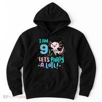 9th Birthday Axolotl - I Am 9 Let's Party A Lotl Hoodie thumb 0